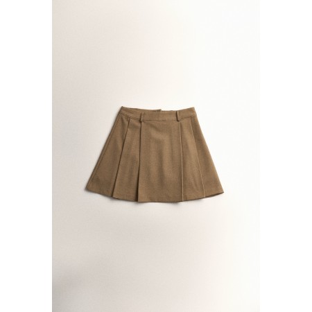 PLEATED MINI SKIRT_BEIGE En savoir plus