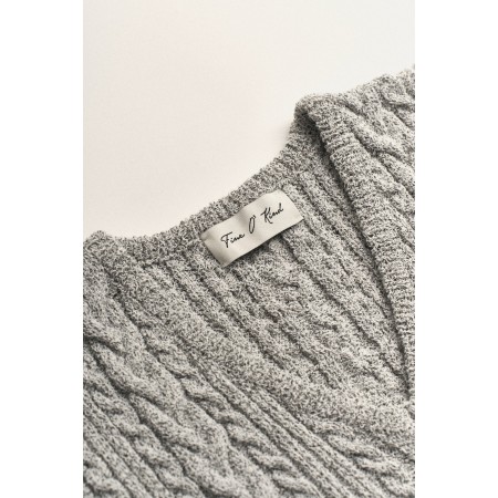 CABLE KNIT VEST_LIGHT GREY france