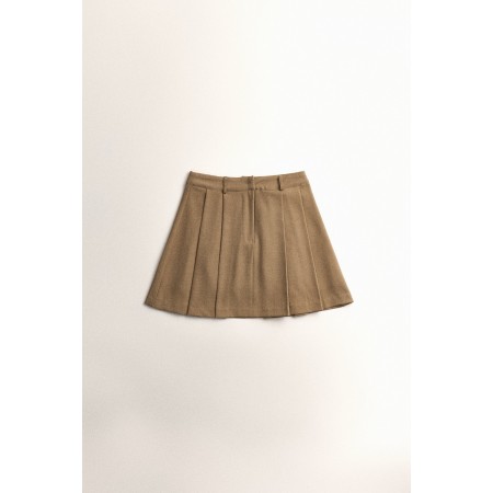 PLEATED MINI SKIRT_BEIGE En savoir plus