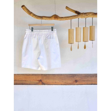 WAPPEN BANDING SHORTS_WHITE la colonne vertébrale