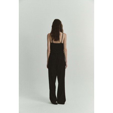 JACQUARD WIDE PANTS_BLACK Véritable concentré