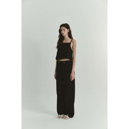 JACQUARD WIDE PANTS_BLACK Véritable concentré