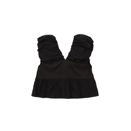 PUFF SLEEVELESS BLOUSE_BLACK de la marque