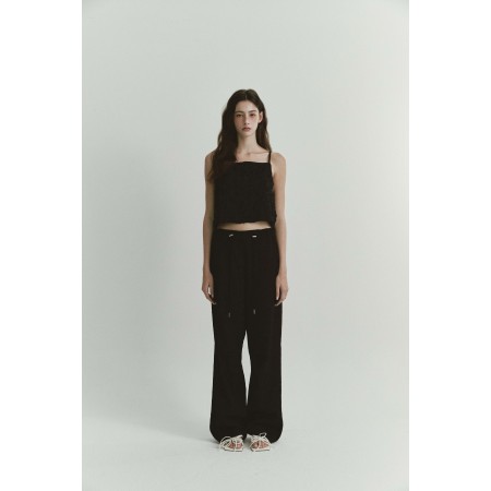 JACQUARD WIDE PANTS_BLACK Véritable concentré