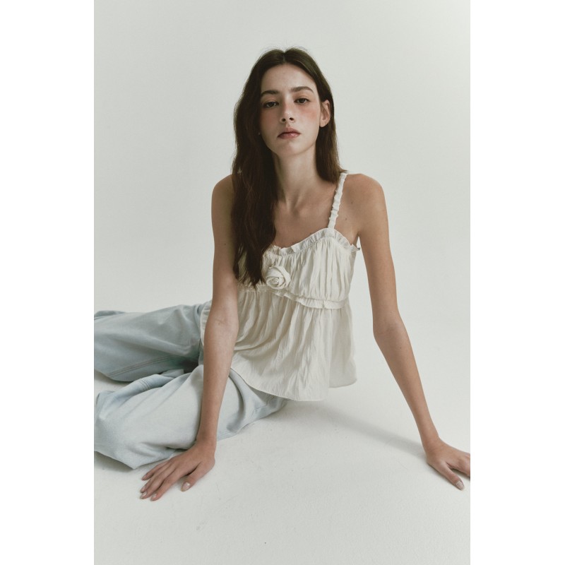 ROMANTIC FRILL SLEEVELESS BLOUSE_IVORY les ligaments