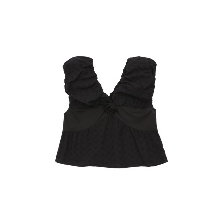 PUFF SLEEVELESS BLOUSE_BLACK de la marque