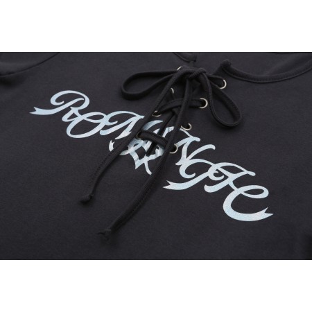 GLITTER LACE UP T_CHARCOAL livraison et retour toujours gratuits