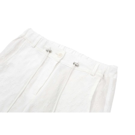 JACQUARD WIDE PANTS_WHITE soldes