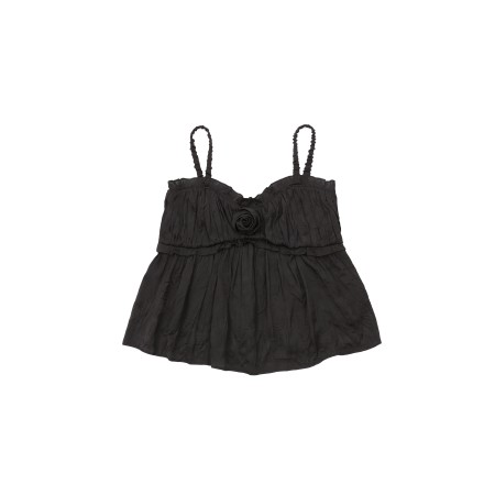 ROMANTIC FRILL SLEEVELESS BLOUSE_BLACK Pour