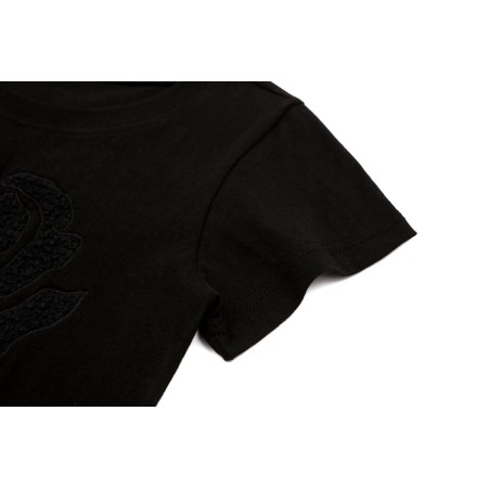 ROSE APPLIQUE T_BLACK Pour