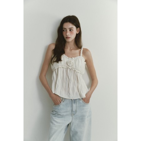 ROMANTIC FRILL SLEEVELESS BLOUSE_IVORY les ligaments