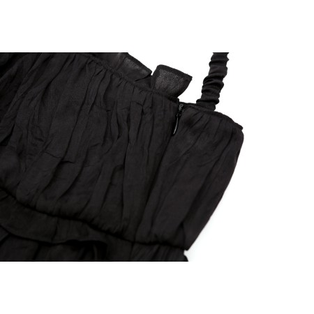 ROMANTIC FRILL SLEEVELESS BLOUSE_BLACK Pour