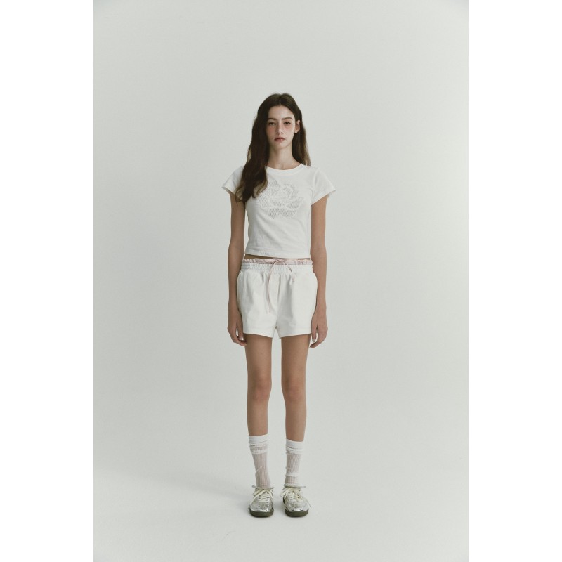 SATIN JERSEY SHORTS_IVORY en linge