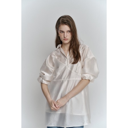 ROMANTIC PEARL BLOUSE_IVORY pas cher chine