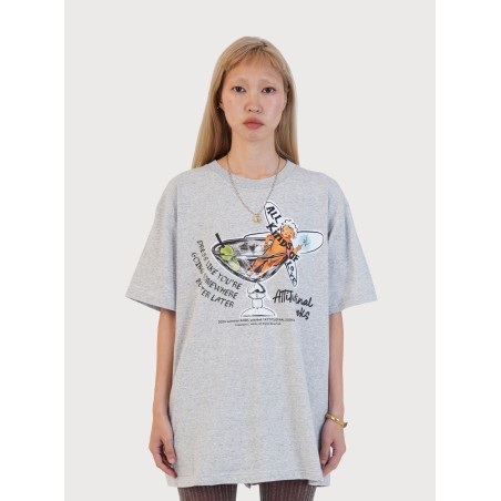 OVERSIZED ATTITUDINAL LOOKS GRAPHIC TEE_GREY Comparez et commandez 