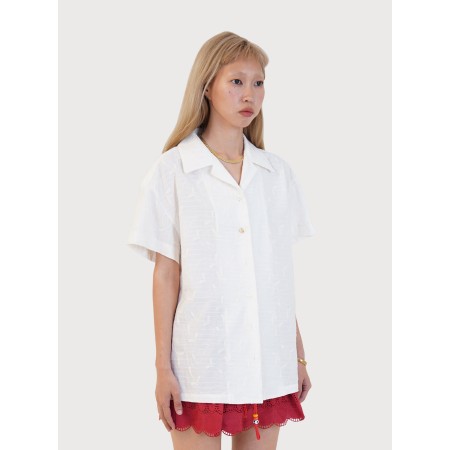 JACQUARD SUMMER SHIRT_IVORY livraison et retour toujours gratuits