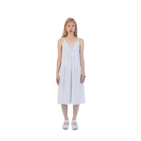 FLOWER TRIANGLE STRING DRESS_WHITE 50-70% off 