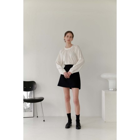 FLOWER SHIRRING BLOUSE_IVORY vous aussi creer 