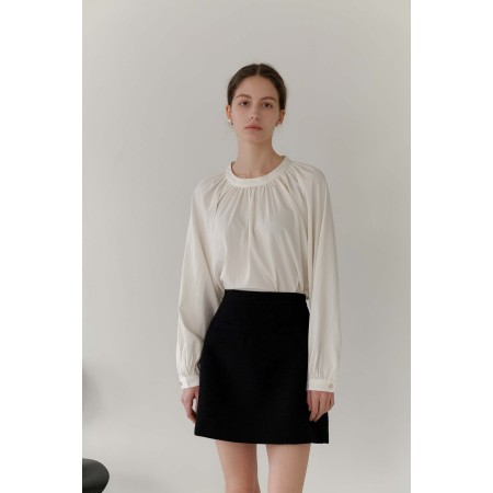 FLOWER SHIRRING BLOUSE_IVORY vous aussi creer 