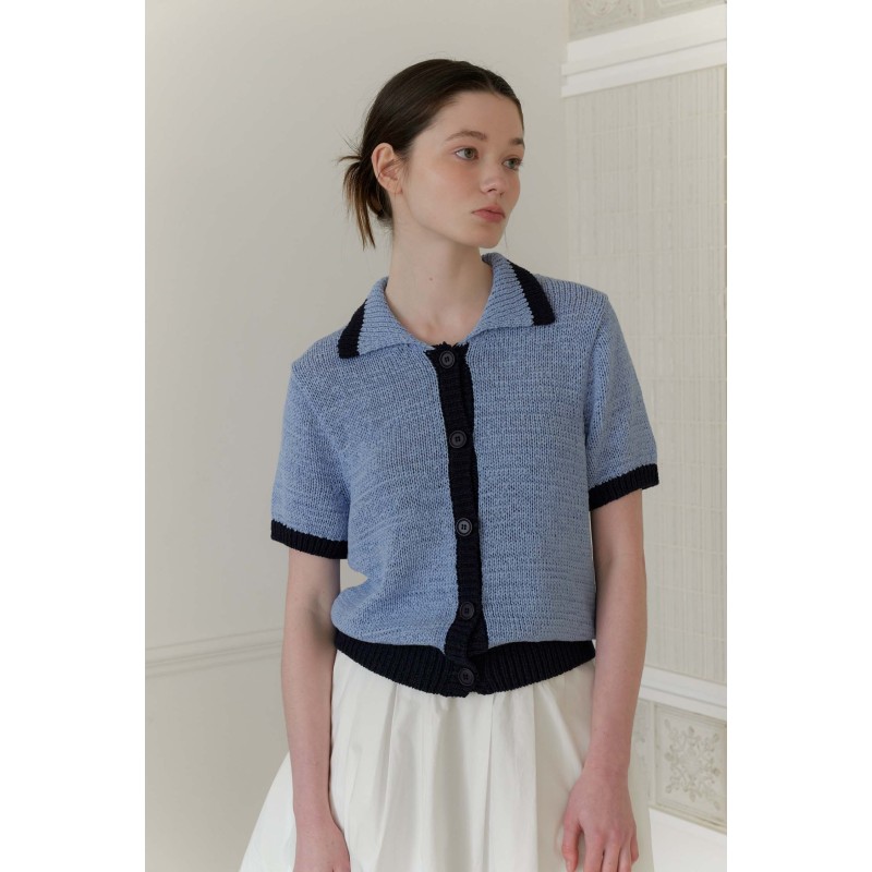 COLOR TAPE CARDIGAN_SKY BLUE de l' environnement