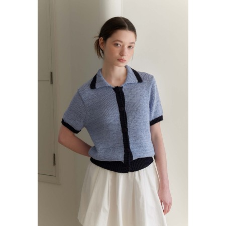 COLOR TAPE CARDIGAN_SKY BLUE de l' environnement