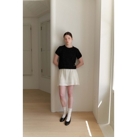 SATIN FLARE SKIRT_CREAM pas chere