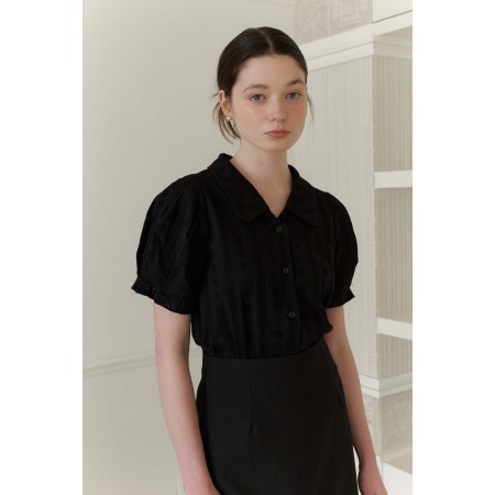 LACE PUFF SHIRT_BLACK de l' environnement