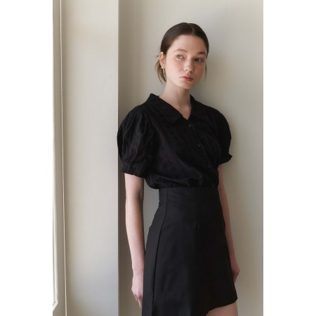 LACE PUFF SHIRT_BLACK de l' environnement