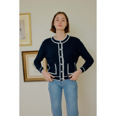 TWEED CARDIGAN_NAVY JUSQU'A -70%! 