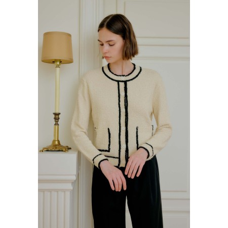 TWEED CARDIGAN_IVORY votre