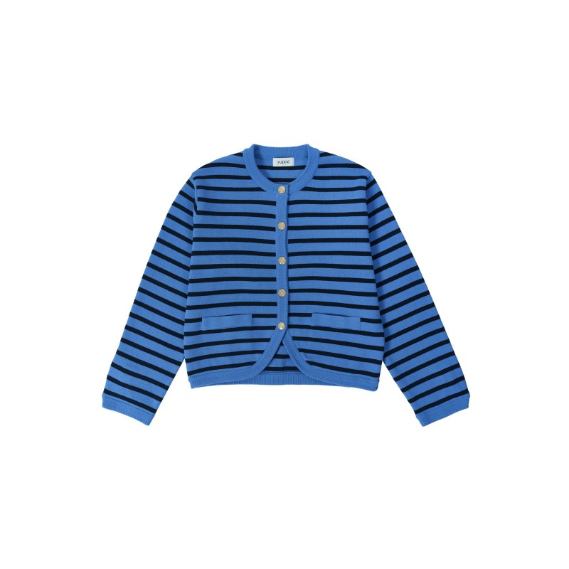 STRIPE KNIT JACKET_BLUE vente chaude votre 