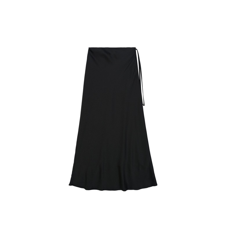 SATIN LONG SKIRT_BLACK des créatures d'habitude