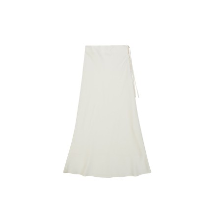 SATIN LONG SKIRT_CREAM Véritable concentré