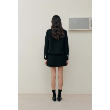 ROUND TWEED SKIRT_BLACK pas cher chine