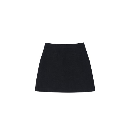 ROUND TWEED SKIRT_BLACK pas cher chine