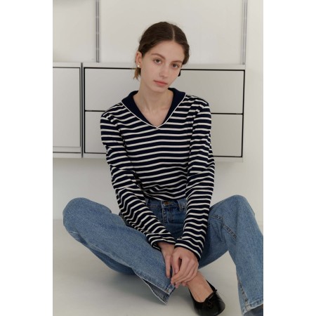 SAILOR STRIPE T-SHIRT_NAVY vente chaude votre 