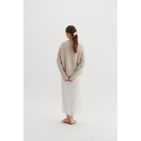 SADDLE ROUND SWEATER_LIGHT BEIGE sur le site 