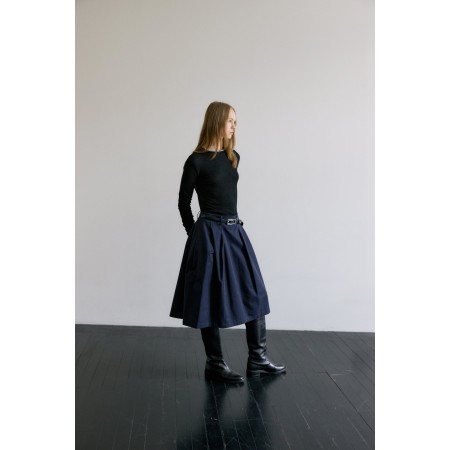 WAVY VOLUME SKIRT_NAVY votre