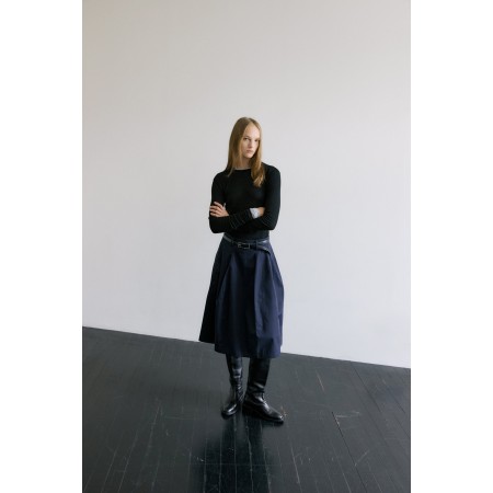 WAVY VOLUME SKIRT_NAVY votre