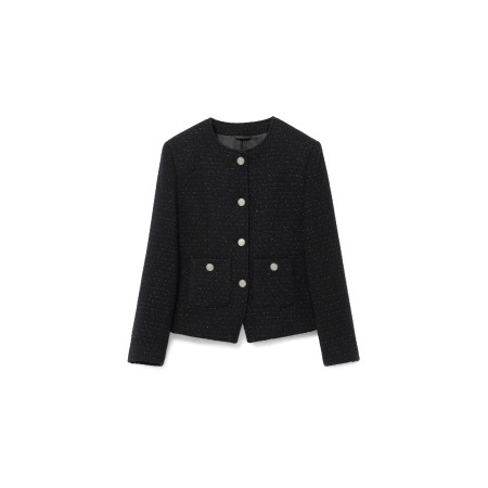 SHINING CLASSIC TWEED JACKET_BLACK Economisez 