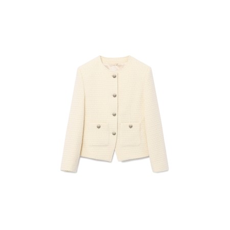 SHINING CLASSIC TWEED JACKET_IVORY solde