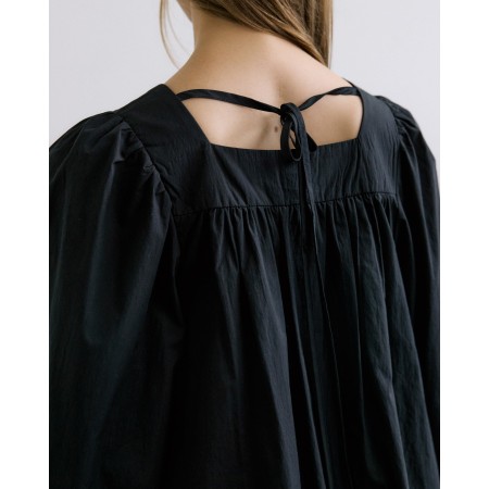 SQUARE NECK BALLOON BLOUSE_BLACK france