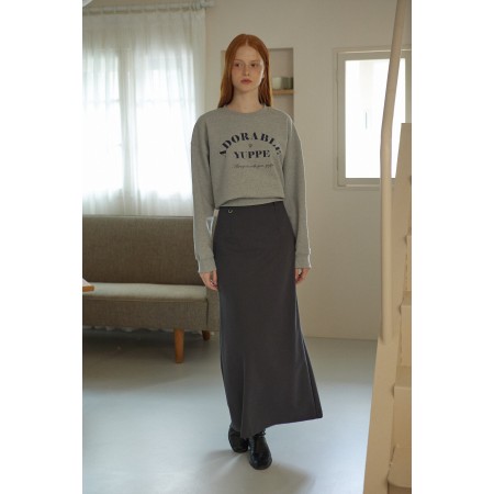 WOOL LINE SKIRT_CHARCOAL Amélioration de cerveau avec