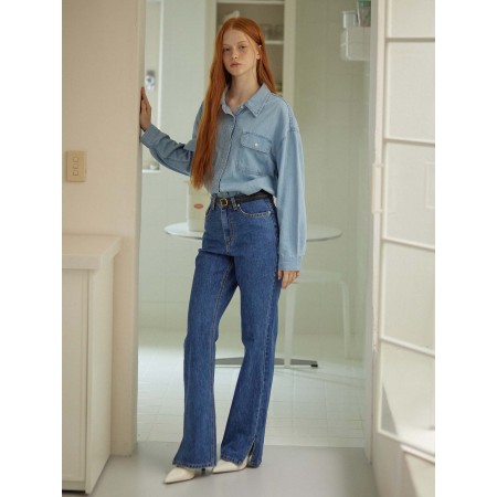 SLIT DENIM PANTS_BLUE de l' environnement