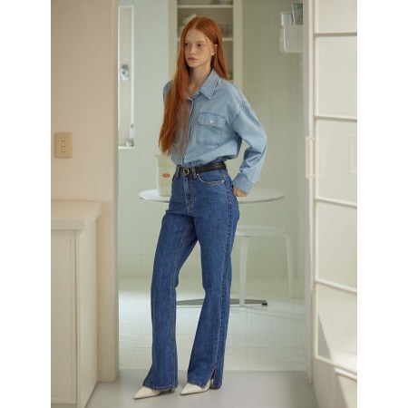 SLIT DENIM PANTS_BLUE de l' environnement