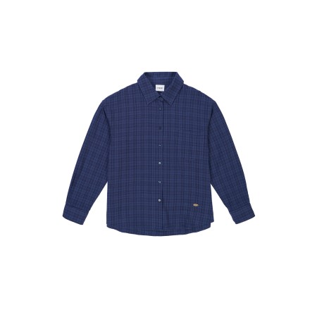 COTTON CHECK SHIRT_NAVY outlet