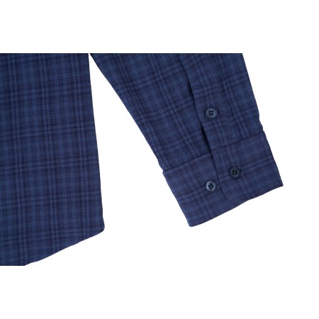 COTTON CHECK SHIRT_NAVY outlet