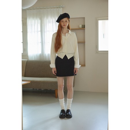 SHIRT COLLAR CARDIGAN_CREAM plus qu'un jeu 