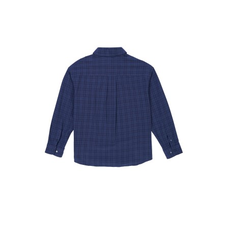 COTTON CHECK SHIRT_NAVY outlet