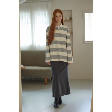 LONG STRIPE T-SHIRT_GREY Fin de série